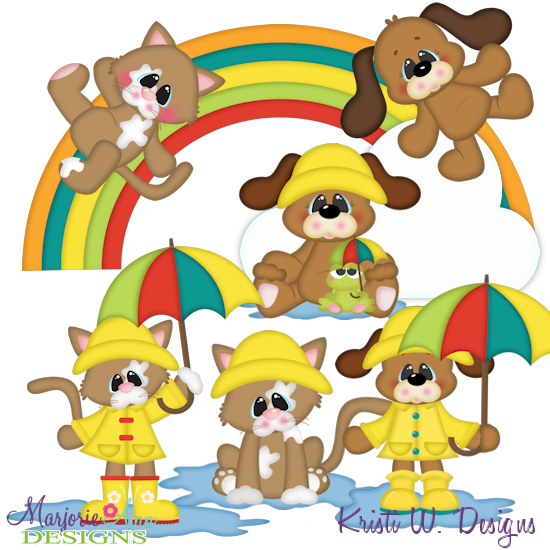 It's Raining Cats & Dogs SVG Cutting Files Includes Clipart - Click Image to Close